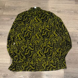 Ava & Viv Green and Black Swirl Top